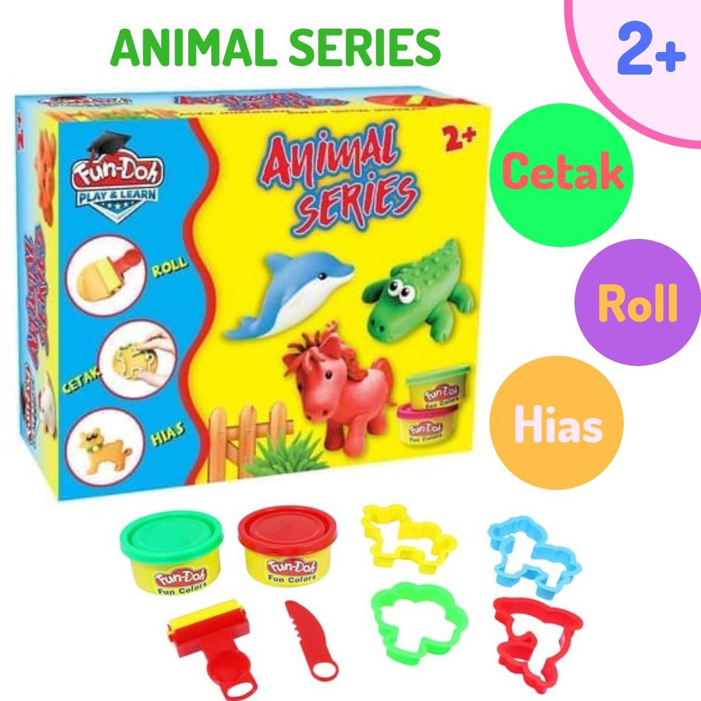 Fun Doh Lilin Mainan Dan Cetakan - Animal Series / Seri Binatang