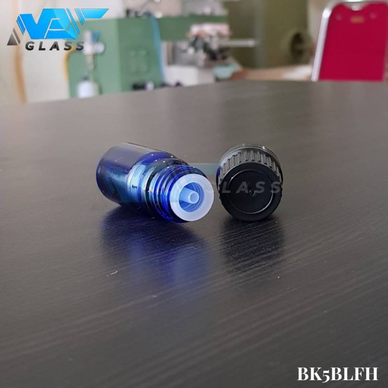 botol kaca 5ml biru tutup filler / botol essential oil 5ml