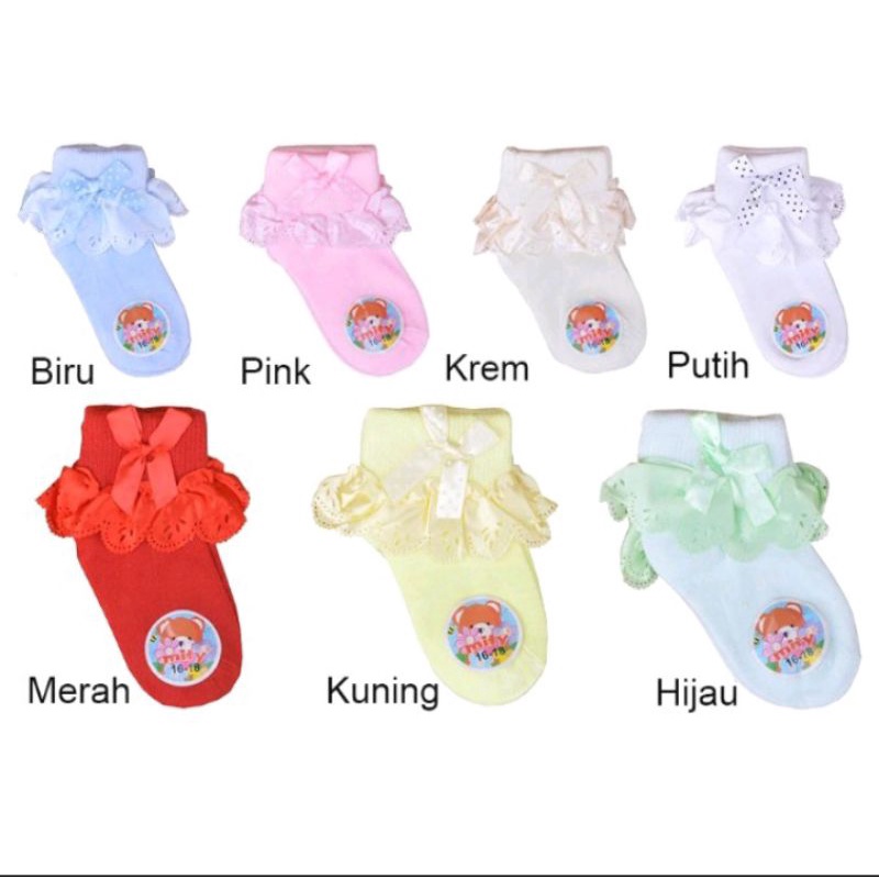 Kaos Kaki Anak Perempuan Motif Renda Spandex Impor