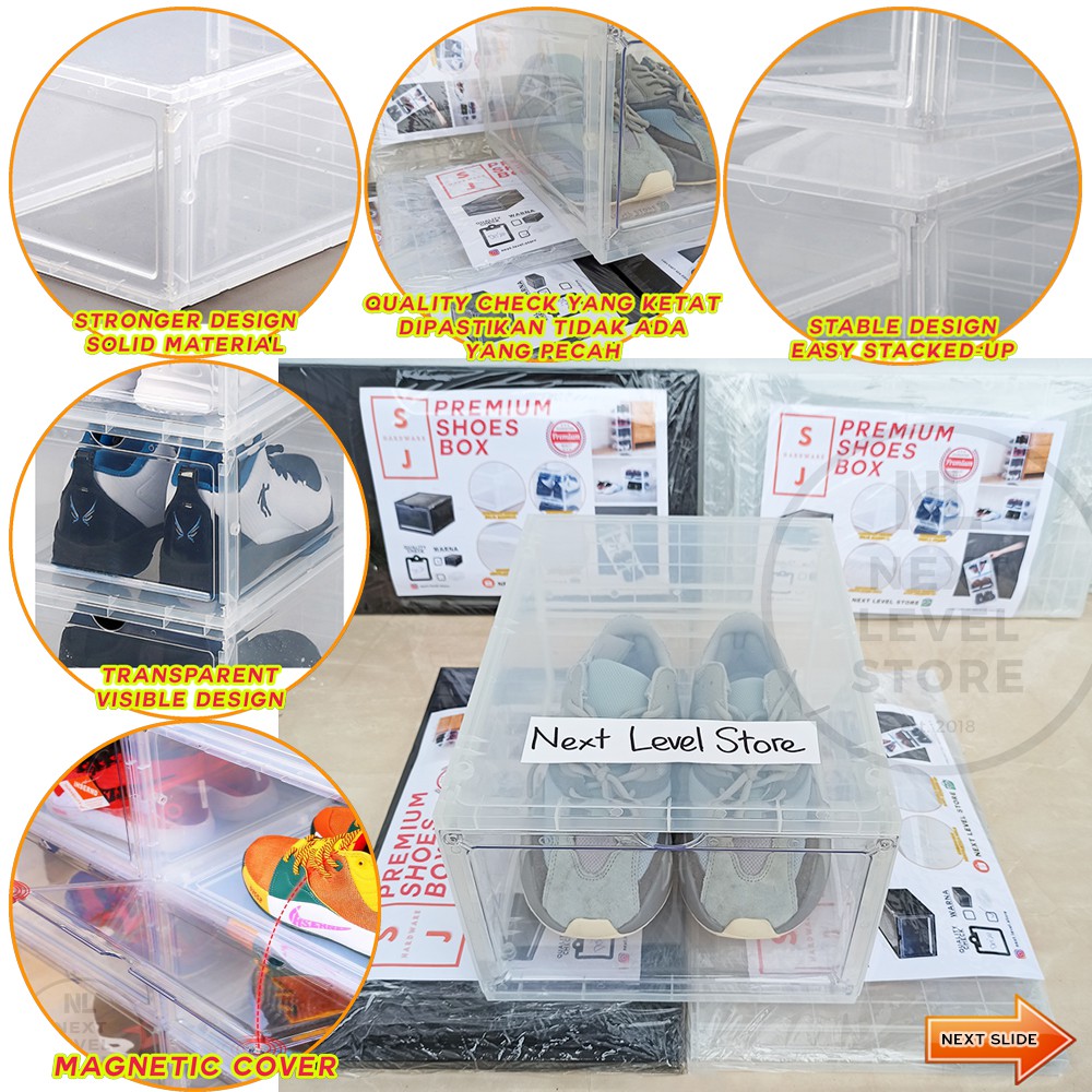 Sneaker Box Premium Kotak Sepatu Basket 34x18x25cm Flip Magnet Shoes HIGH QUALITY