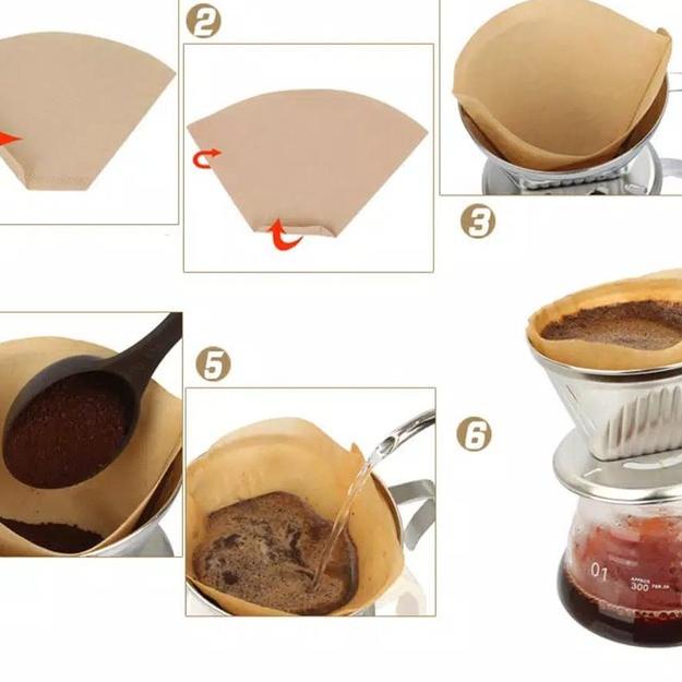 ❇ BESAR UK 103 Kertas Filter Drip Coffee Filter Paper 3to6cup Isi 100pcs ➼