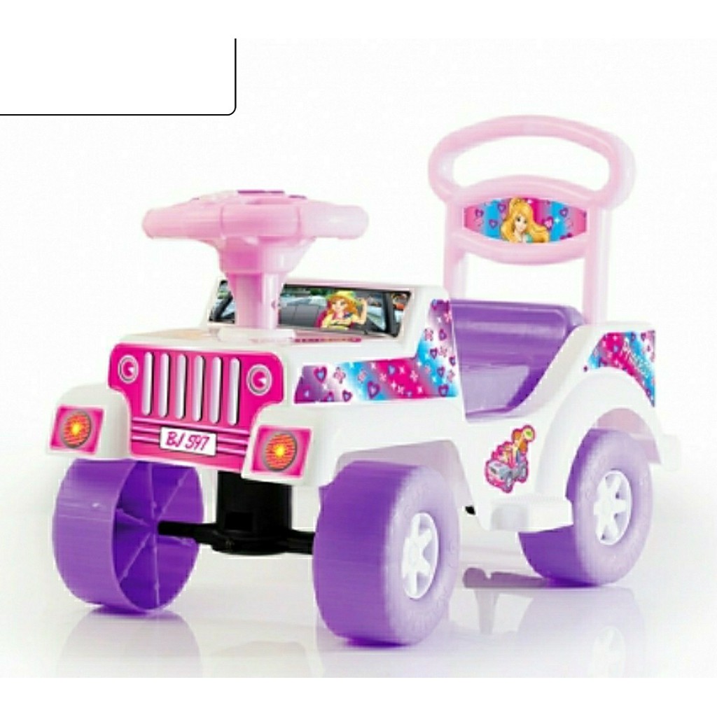 Mainan Anak Perempuan Mobil Dorong Jeep Barbie - Mobil Duduk - mobil Dorong Princes