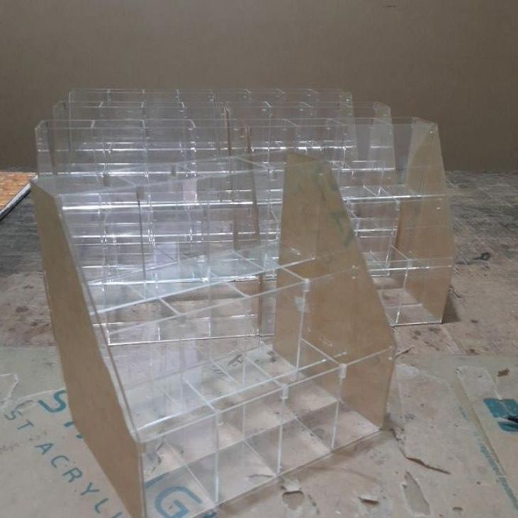 

Dijamin Awet Display rak pulpen 3 tingkat/tempat spidol akrilik