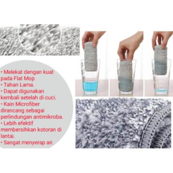 MOP  pel lantai /Alat Pel Lantai Flat Mop Pel Tarik Praktis Ultra Mop Hand