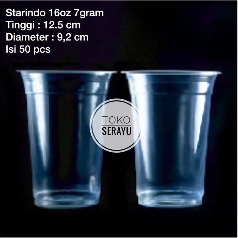 Gelas Plastik Starindo 16oz 7 gram Gelas Cetak Print