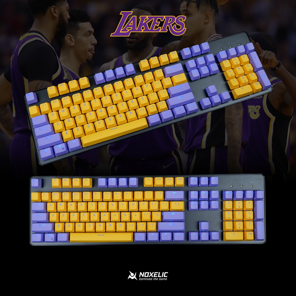 Noxelic Keycaps PBT Lakers - Double Shot 104 Keyset Custom
