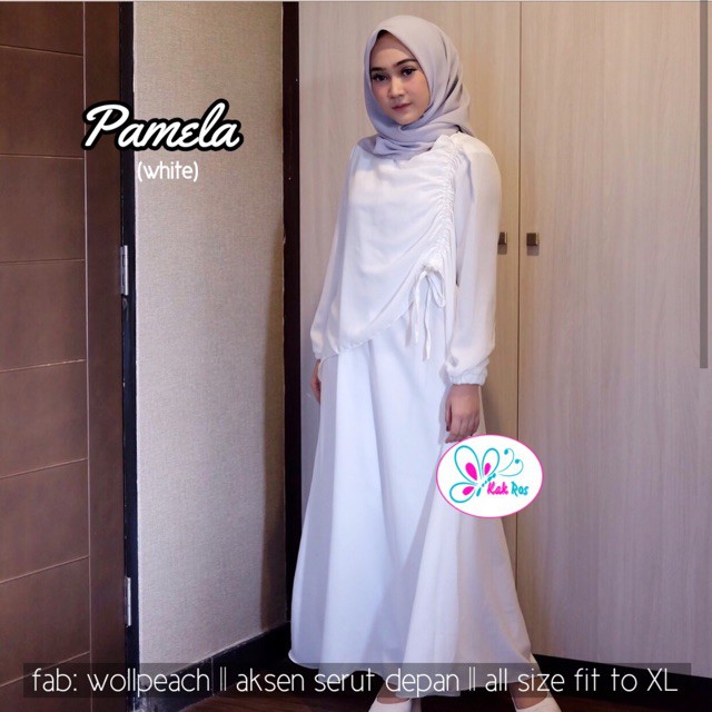 Pamela maxy dress white Girls Muslim Casual