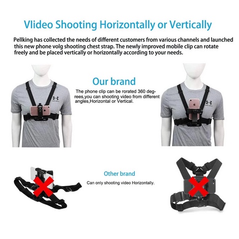 Chest Body Strap Youtuber Rekaman Perekat Hp Penjepit Hp Vlog Mount Tali Dada Smartphone   Gopro Hero