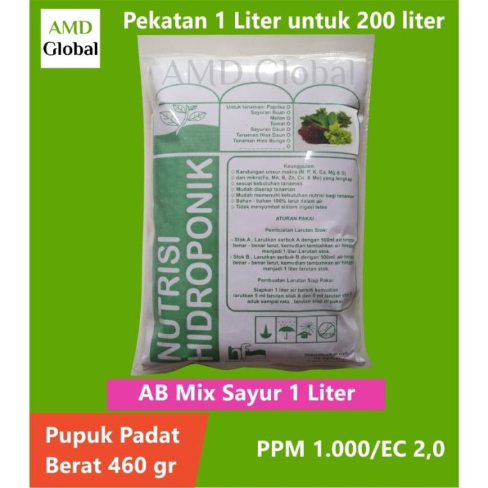 Unik Nutrisi Hidroponik AB Mix Sayuran Daun 1 Liter Diskon