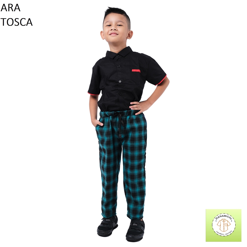 Hanamichi ARA Celana Panjang Anak Flanel Motif Catur