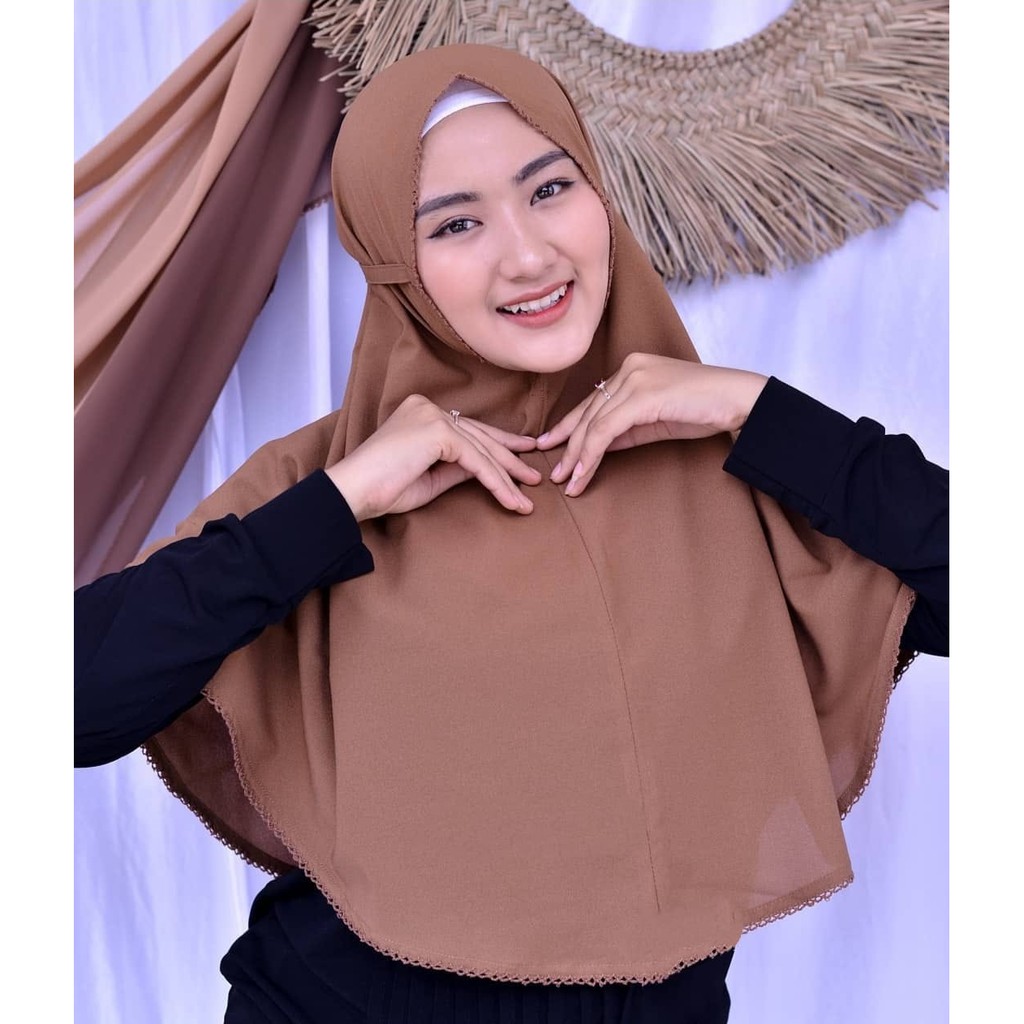 Bergo Picot Hijab Instant Crochet Diamond