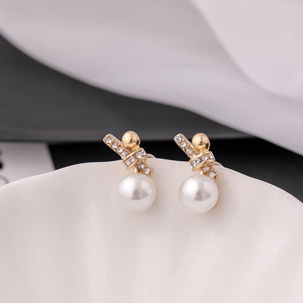 Needway   Anting Mutiara Wanita Wanita Elegan Fashion Perhiasan Temperamen Manis