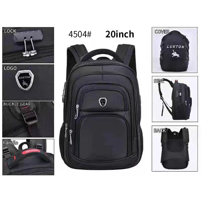 Tas ransel laptop polo luxton import super jumbo, Anti air pria wanita USB PORT