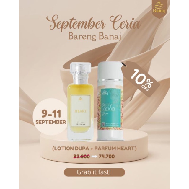 Parfum Heart / Paket September Ceria Banaj / Heart Perfume Banaj / Lotion Banaj