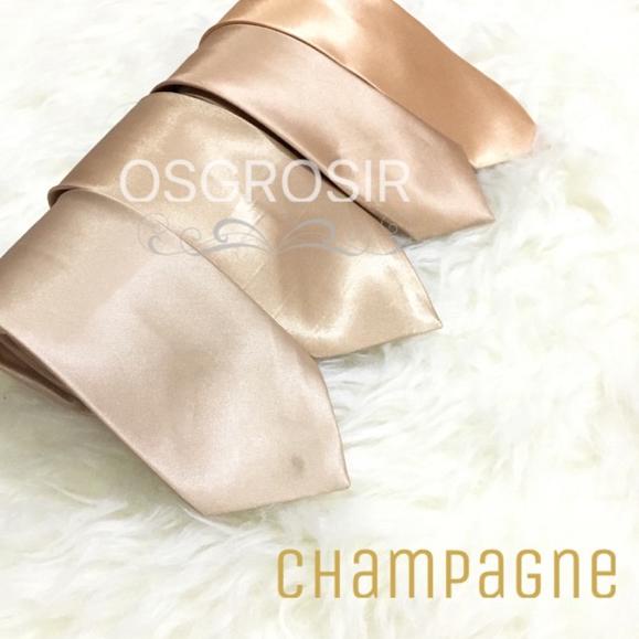 Dasi panjang longtie champagne coklat muda gold ready stok