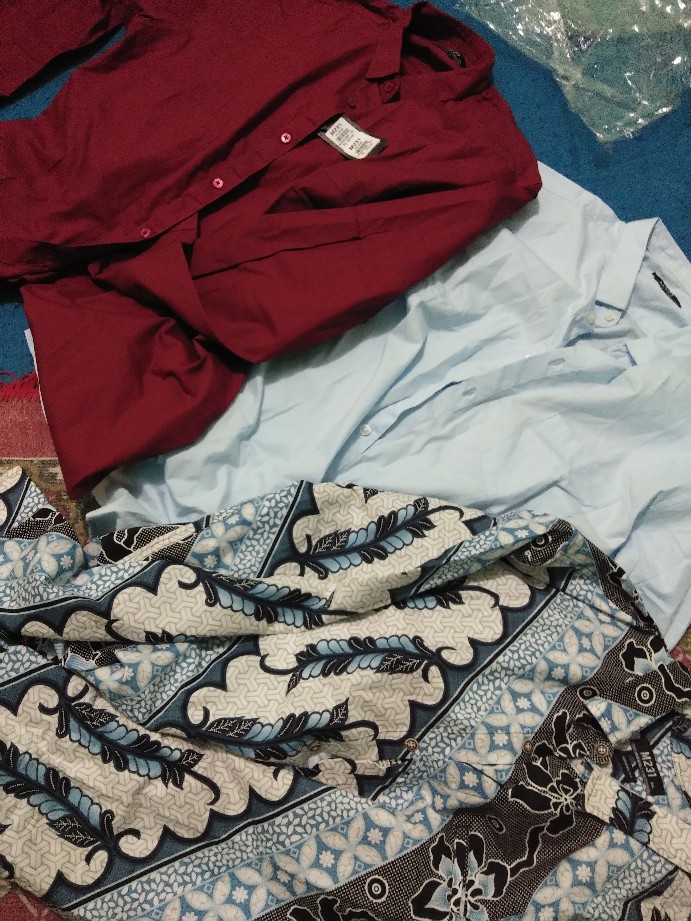 M231 Kemeja Pria Batik Panjang Biru 1623a