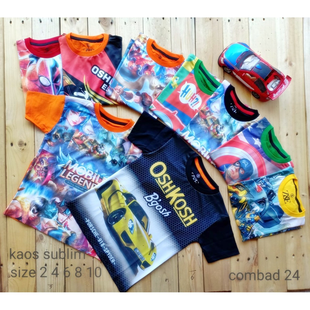 Kaos Anak Sublim Premium paket 79rb get 3pcs Baju anak Murah