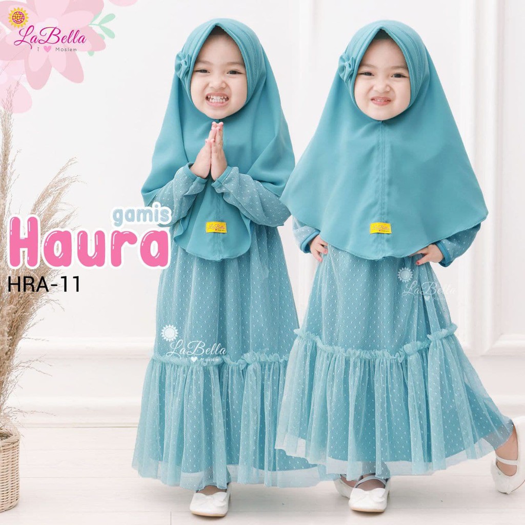 2TAHUN DRESS ANAK PREMIUM HAURA TULE DOT IMPORT LABELLA  / GAMIS ANAK PESTA / BAJU PESTA CANTIK LUCU