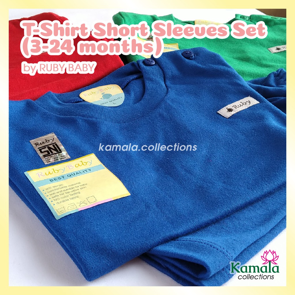 Baju Bayi - RUBY BABY - Setelan T-Shirt & Celana Pendek Warna
