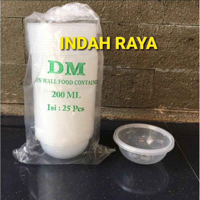 THINWALL BULAT 200ML | MANGKUK THINWALL PLASTIK 200 ML + tutup
