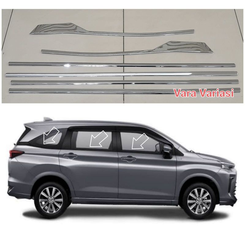 LIS KACA PINTU SAMPING AVANZA / XRNIA 2022 CHROME