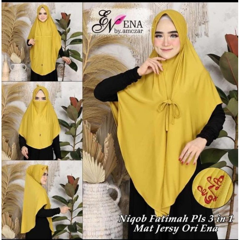 Hijab jilbab kerudung instan jumbo ENA 3in1polos