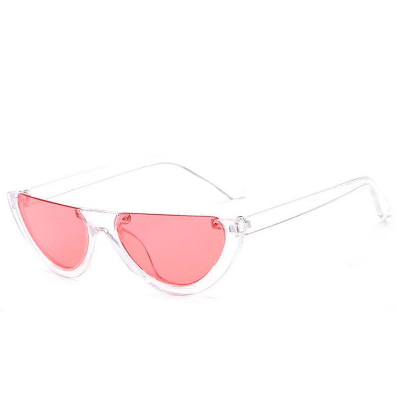 MM - Kacamata Hitam Wanita Pria Kacamata Oval Kode 8066 Half Frame Sunglasses-TRANS PINK