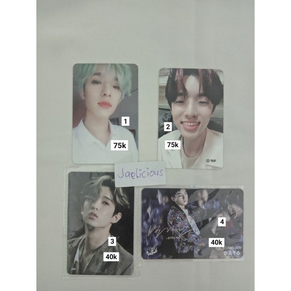 photocard / pc / bookmark DAY6 Jae Sungjin Young k