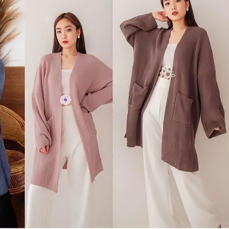 ♨ Cardigan Rajut Long Oversize Jumbo ℮