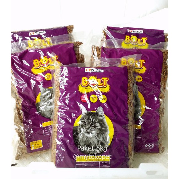 Bolt 5kg Makanan Kucing Bolt 5pcs X 1kg Terlaris Shopee