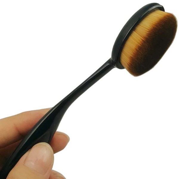 TOKO MUDA Foundation Brush Oval Make Up Gagang Hitam Mini Murah