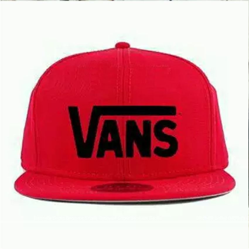 TOPI SNAPBACK VANS RED Logo Black