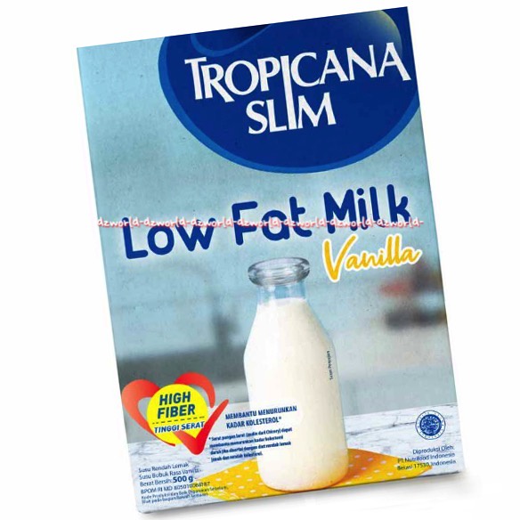 Tropicana Slim Low Fat Milk 500gr Vanilla Susu Tropicana Slims Vanila Slime TS Rendah Gula Lowfat Tropikana Slim 500 gram