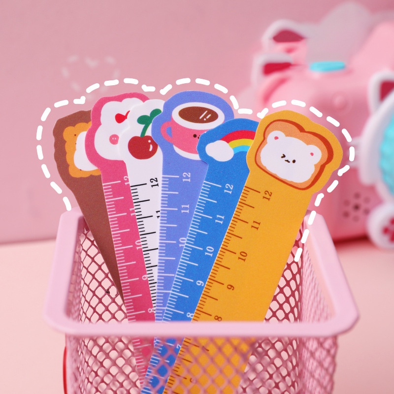 12cm Cartoon Animal Ruler Bookmark Bendable Ruler Student Stationery