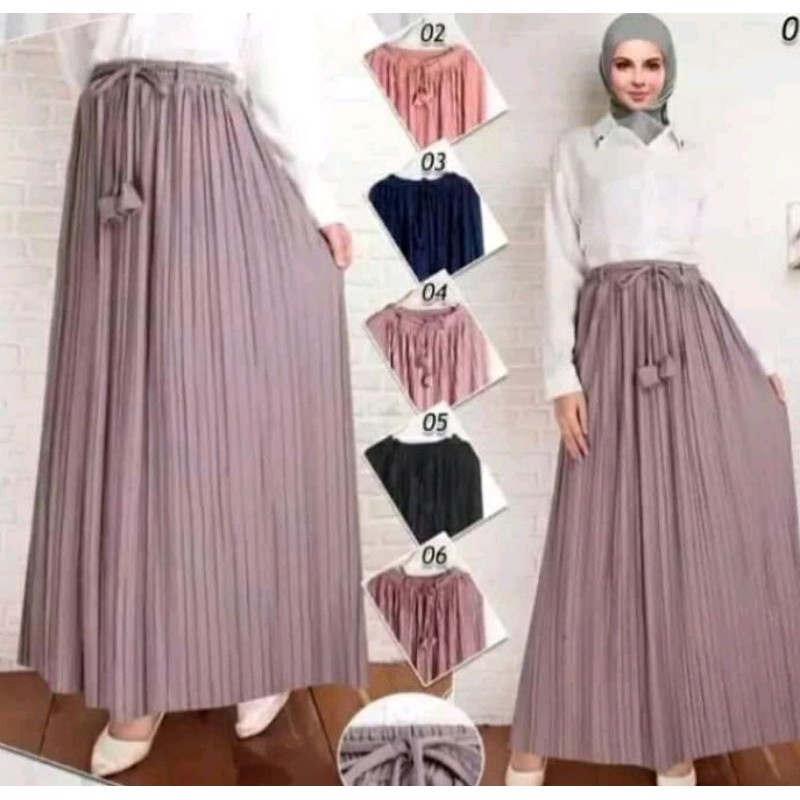 Rok plisket tali lonceng cantik//ROK PLISKET PREMIUM