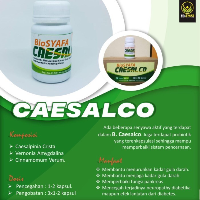 BIOSYAFA CAESALCO - KAPSUL UNTUK DIABETES BIOSYAFA PROBIOTIK SIKLUS