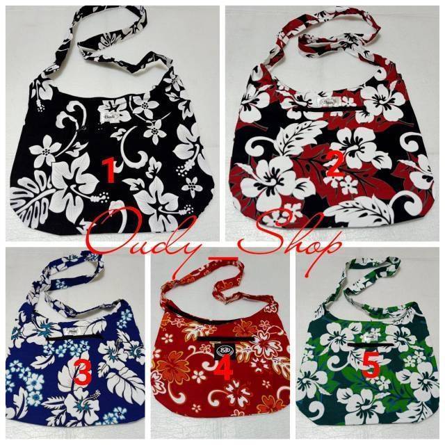 Tas Selempang Etnik Bali - Tas Slempang Kembang - Tas Kanvas Kuliah