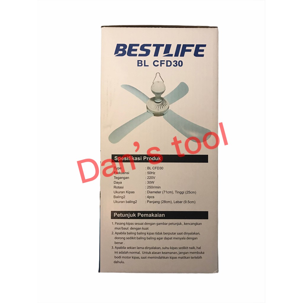 Kipas Angin Gantung 30 Watt / Kipas Gantung / Ceiling Fan / Heli Fan