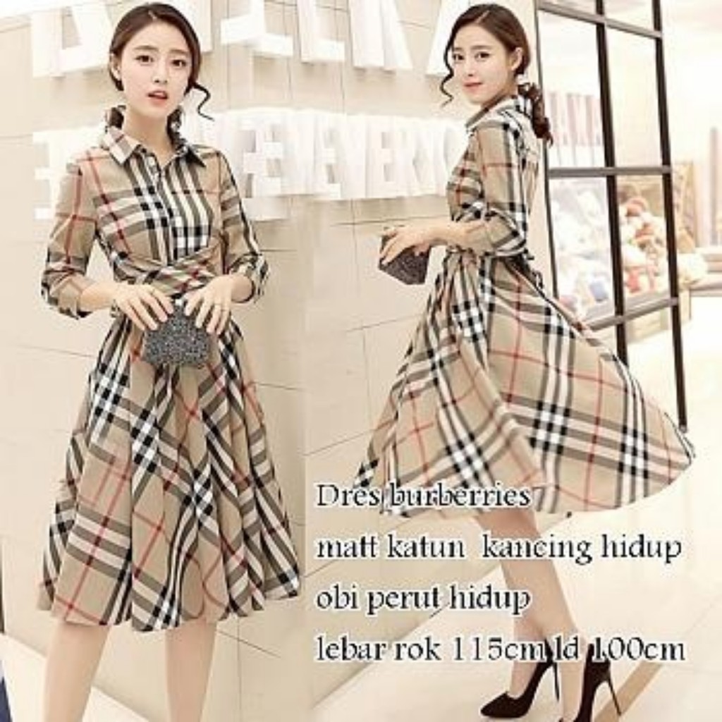 FWG - DRESS MURMERIES / DRESS KOTAK / DRESS WANITA / DRESS KOREAN STYLE / DRESS / BAJU WANITA