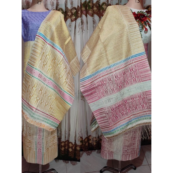 Tumtuman purada Korea kuning gold tumtuman sultan mewah songket tenunan tarutung songket manual