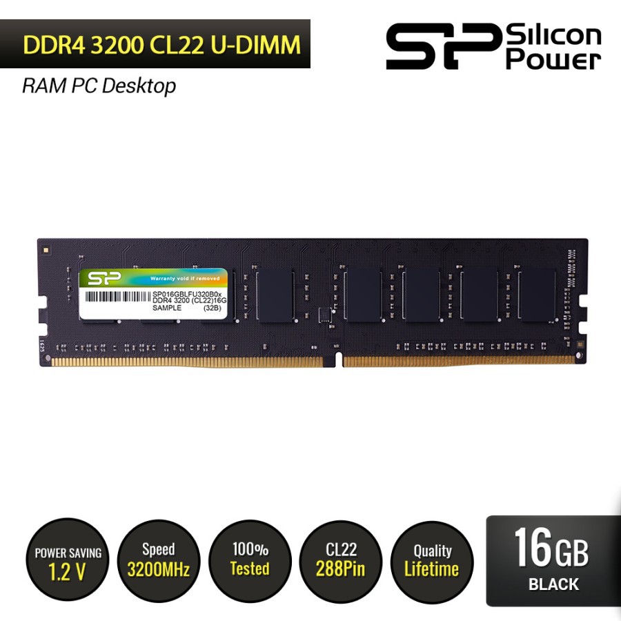 Silicon Power DDR4 3200MHz  8GB 16GB 32GB CL22 UDIMM RAM Komputer PC