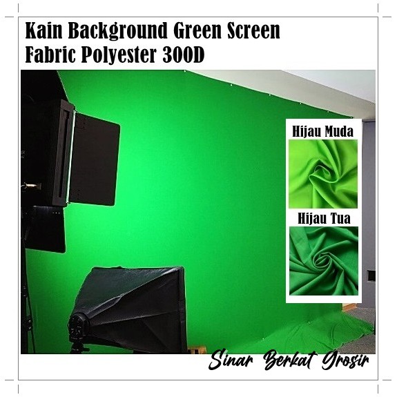 Kain Polyester Background Green Screen / Kain Hijau Polyester 300D