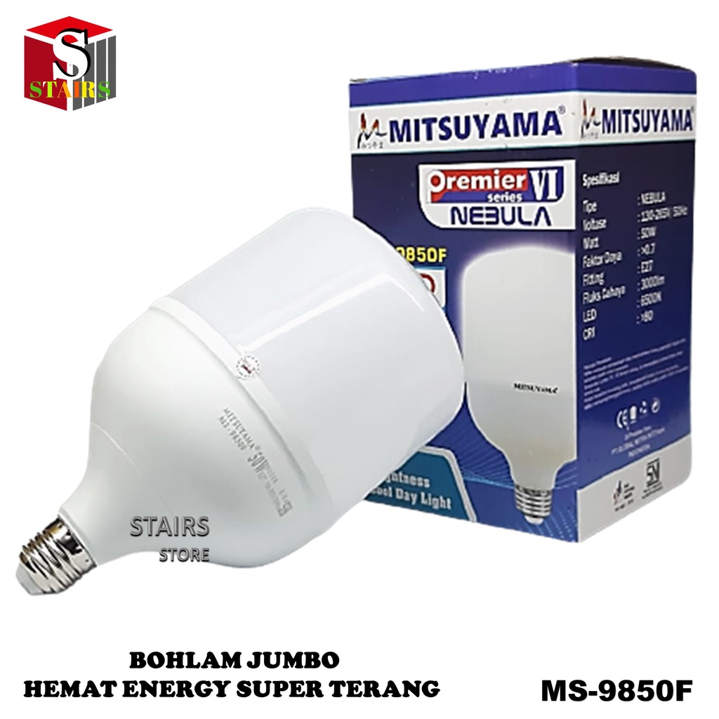 Bohlam Besar Super Terang Mitsuyama Nebula 50 Watt Hemat Energy MS-9850F