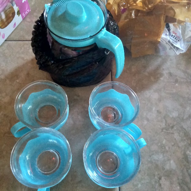 Teapot Sun Glasses Set Motif Bunga / Teapot Polos / Teapot Sarangan