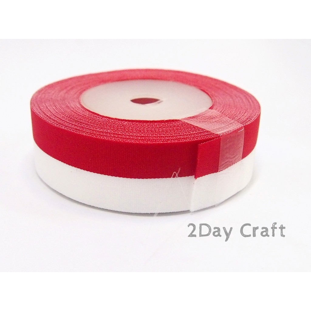  Pita  Merah  Putih  1 Inch 20 Yards 1 Roll Pita  Satin Merah  