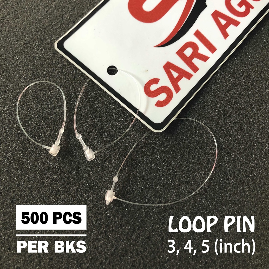 

LOOP PIN (BKS | 500 PCS) TALI HANG TAG STRING PIN LABEL MEREK
