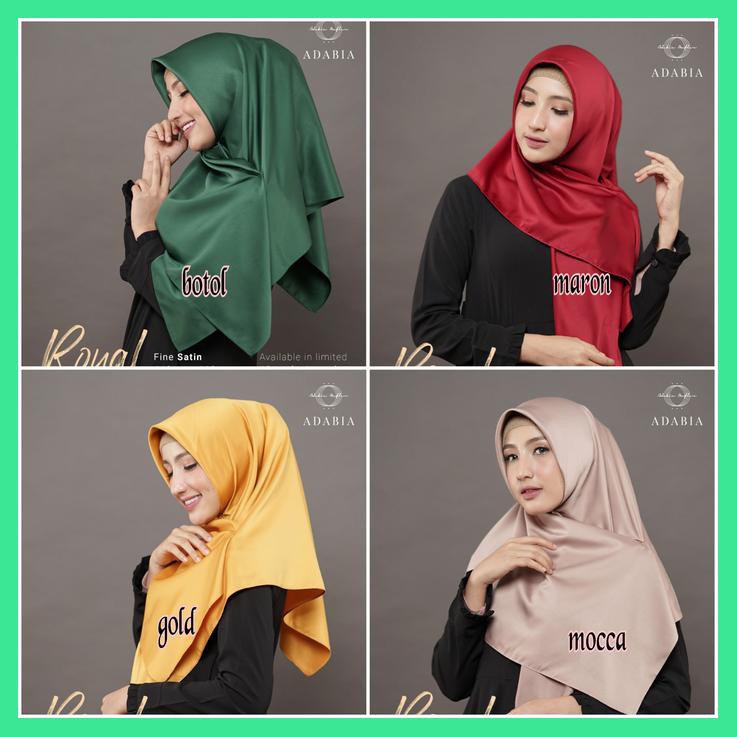 JILBAB SEGI EMPAT SATIN VELVET POLOS GOLD MOCCA SILVER PINK