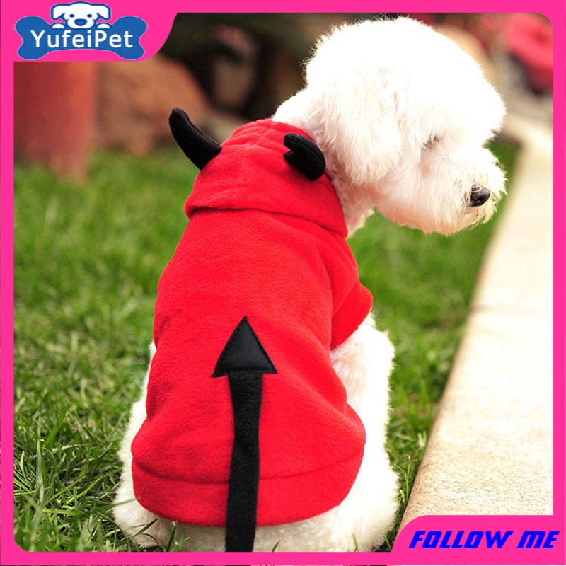 ★〓YUFeiPet〓★ Halloween Pet Transformation Costume Dog Fall Winter Warm Clothes Pet Little Devil Party Costume