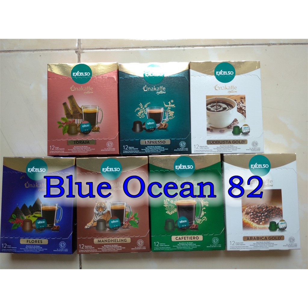 Paket 7 Pack varian Kopi Kapsul Unakaffe - Excelso Coffee Capsule paketan Unacafe Unakafe Unnakafe