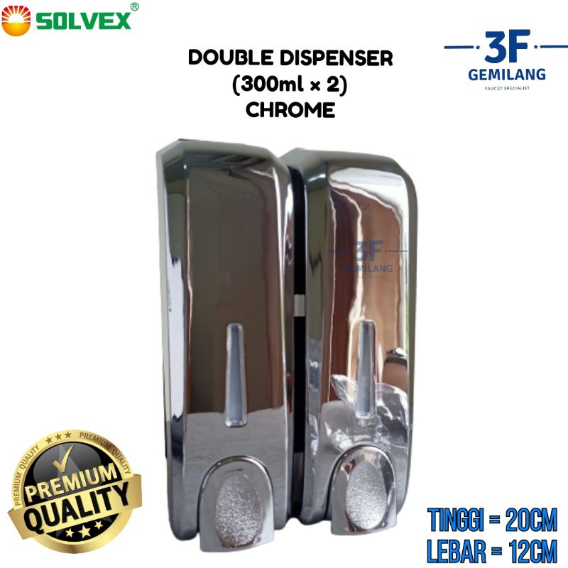 Solvex - SOAP DISPENSER DOUBLE - Tempat Sabun Cair - PREMIUM QUALITY